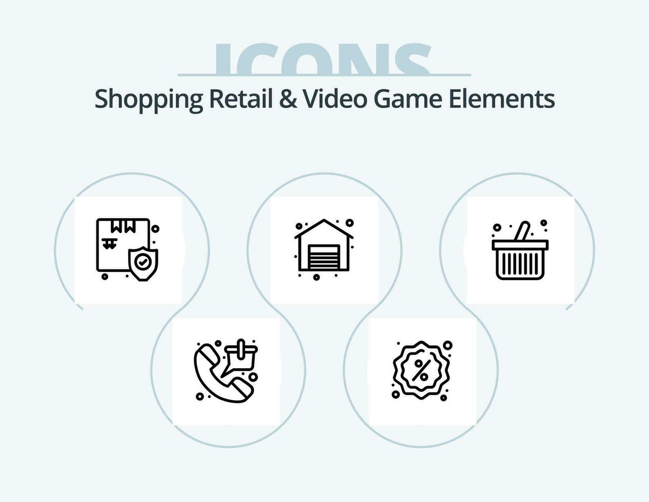 faire du shopping vente au détail et vidéo Jeu éléments ligne icône pack 5 icône conception. . vaisseau spatial. achats. Navette. espace vecteur