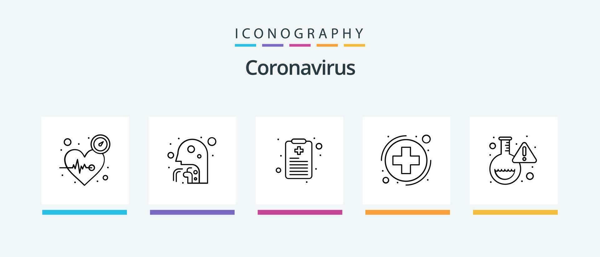 coronavirus ligne 5 icône pack comprenant rapport. santé graphique. ADN. soins de santé. toux. Créatif Icônes conception vecteur