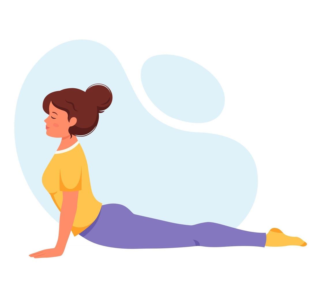 femme pratiquant le yoga mode de vie sain se détendre méditation vecteur