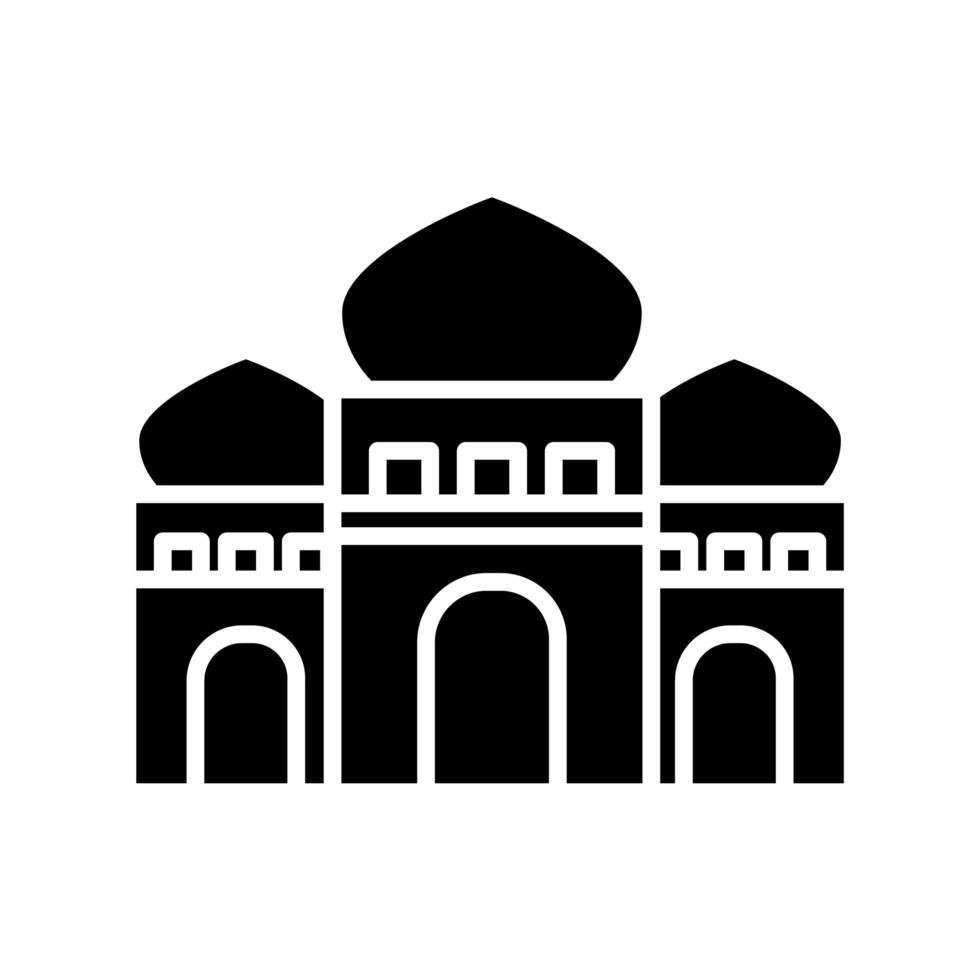 icône de style de ligne du temple ramadam kareem vecteur