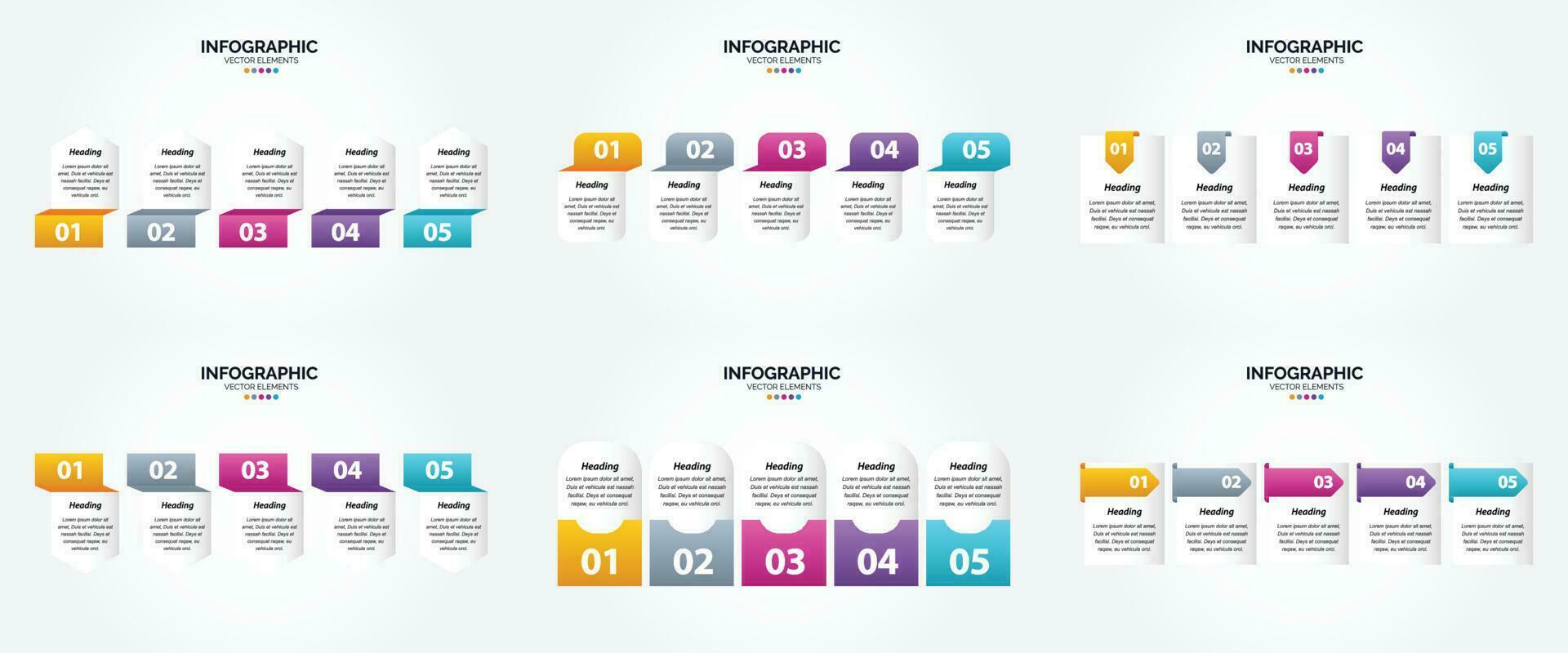 ensemble de conception plate d'infographie d'illustration vectorielle pour la brochure publicitaire et le magazine vecteur