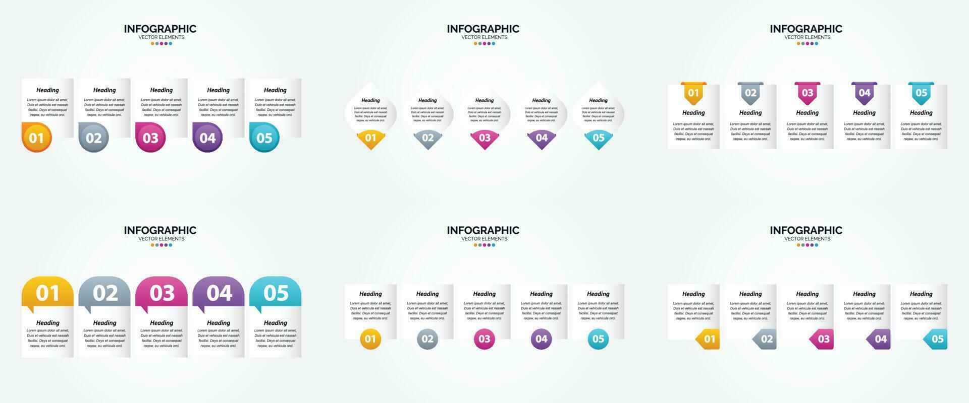 ensemble de conception plate d'infographie d'illustration vectorielle pour la brochure publicitaire et le magazine vecteur