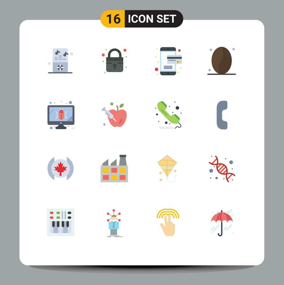 16 Créatif Icônes moderne panneaux et symboles de Pomme écran en ligne moniteur céréales modifiable pack de Créatif vecteur conception éléments