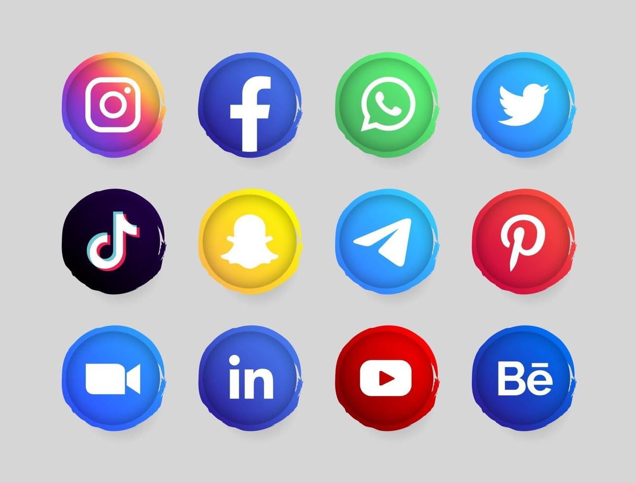 bouton de médias sociaux vecteur