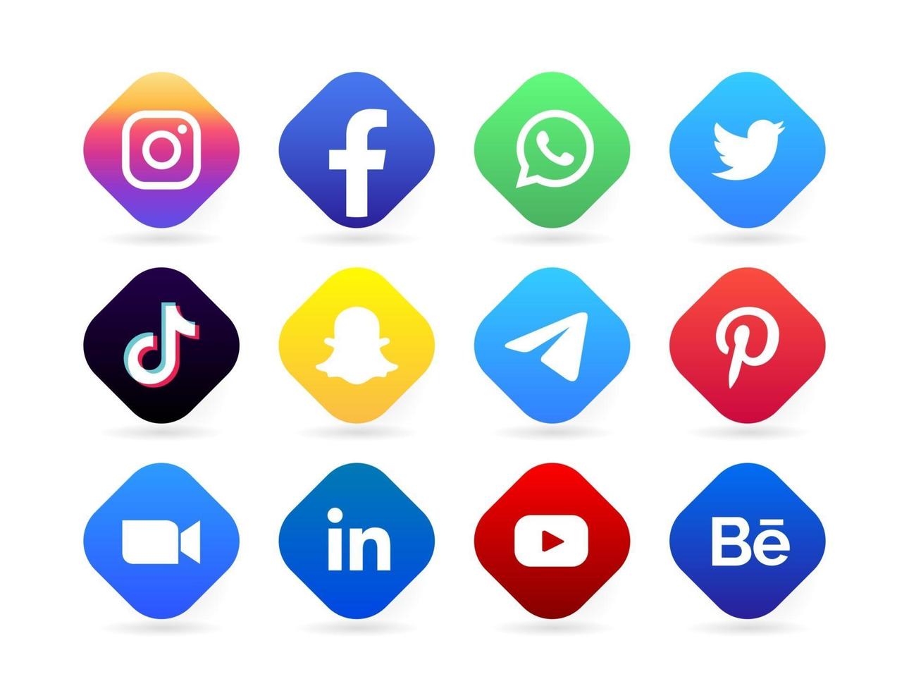 bouton du logo des médias sociaux vecteur