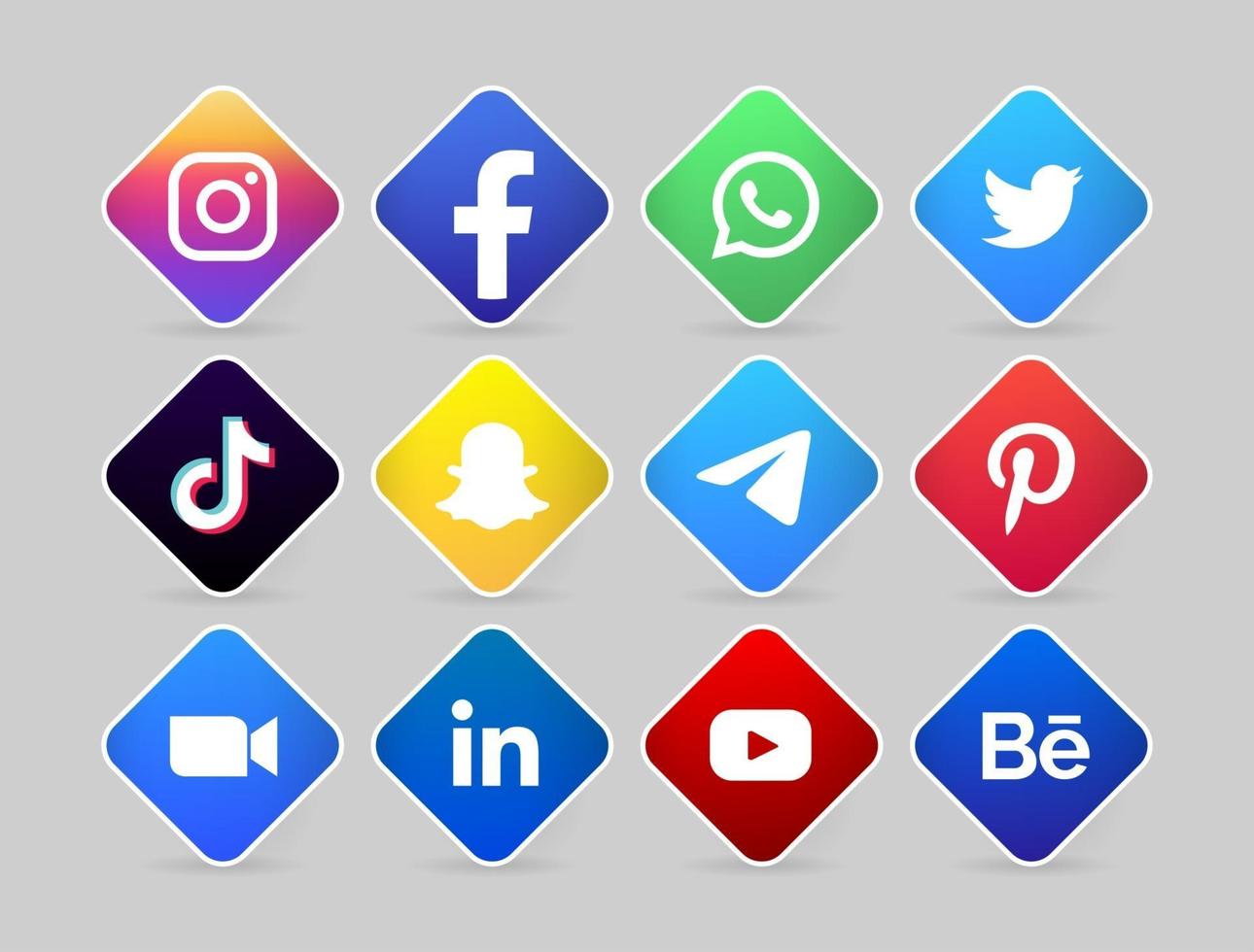 bouton du logo des médias sociaux avec ligne vecteur