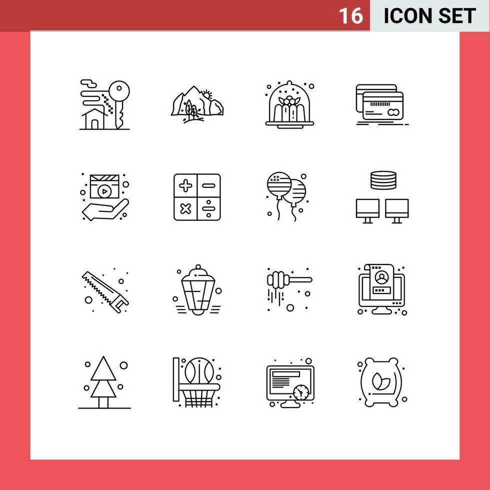 16 Créatif Icônes moderne panneaux et symboles de débit carte arbre bancaire dessert modifiable vecteur conception éléments