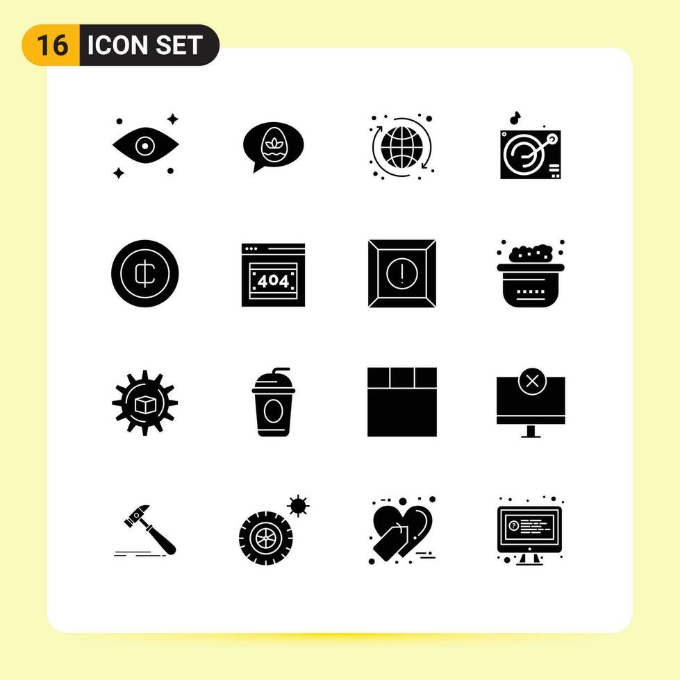 16 Créatif Icônes moderne panneaux et symboles de argent pièce de monnaie seo en espèces gramophone modifiable vecteur conception éléments