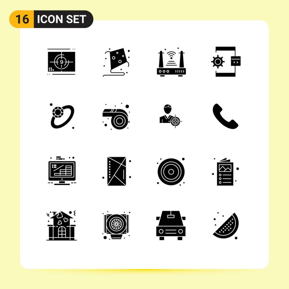 16 Créatif Icônes moderne panneaux et symboles de processus développer l'Internet codage Wifi modifiable vecteur conception éléments