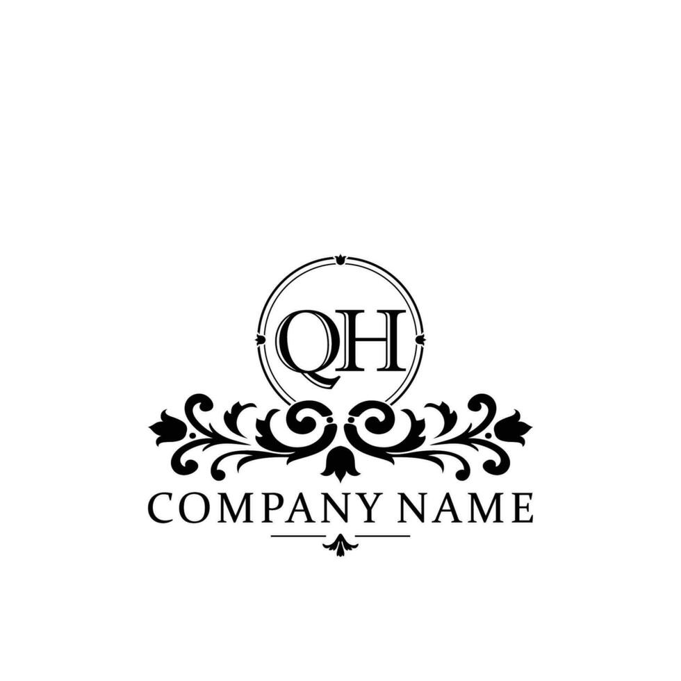 initiale lettre qh Facile et élégant monogramme conception modèle logo vecteur