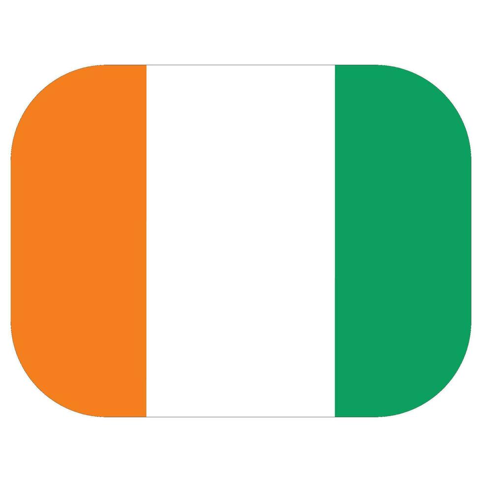 Ivoire côte drapeau. Ivoire côte drapeau forme conception vecteur