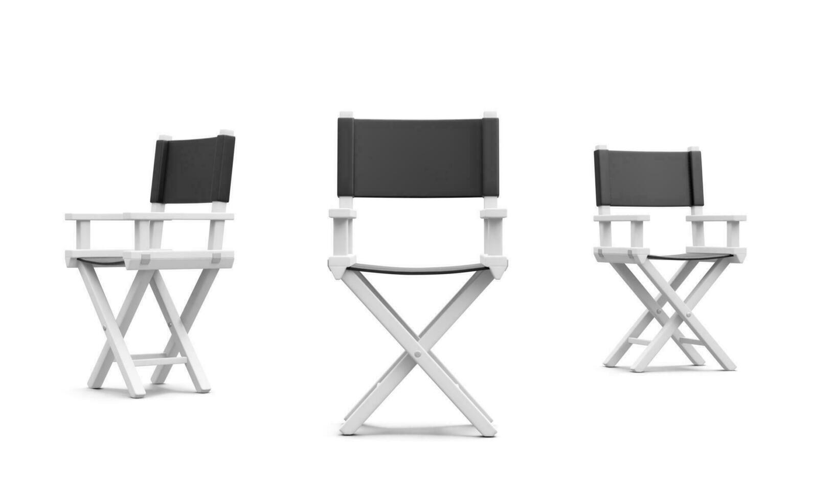ensemble de 3d réaliste réalisateur chaise isolé sur blanc Contexte. vecteur illustration