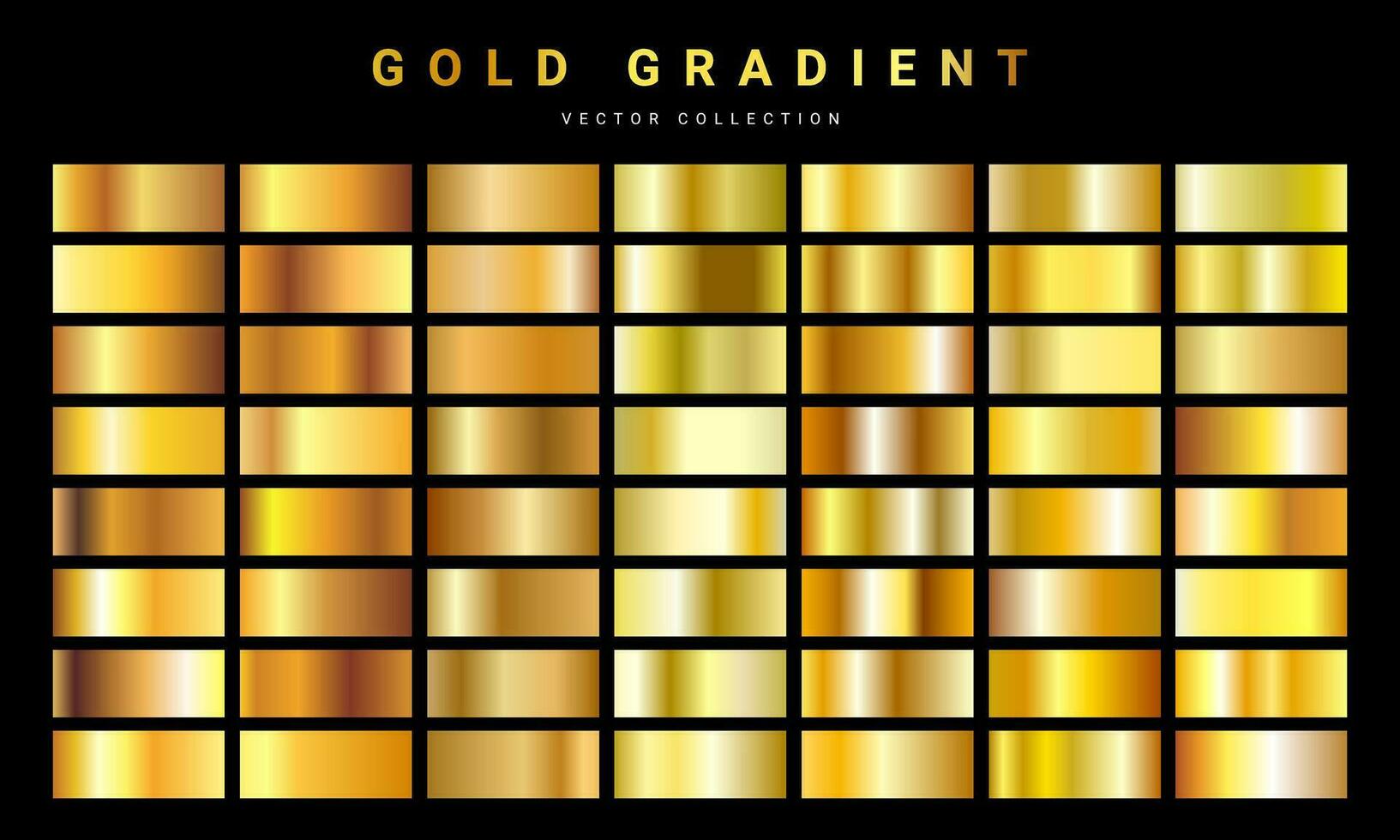 ensemble de fond de texture de feuille d'or. modèle de dégradé doré, cuivre, laiton et métal. illustration vectorielle vecteur