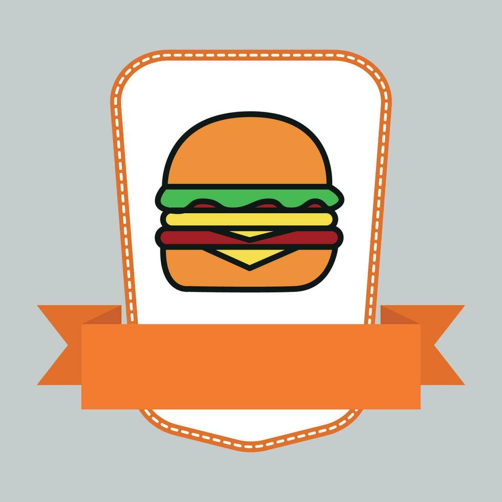 modèle vectoriel de conception de logo de hamburger, logo de restauration rapide, illustration de conception minimale moderne à plat de badge.