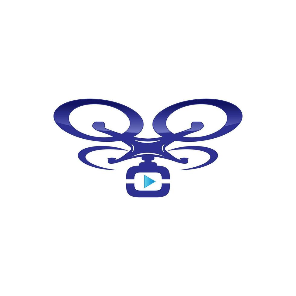 drone logo conception vecteur modèle, coloré lentille caméra.