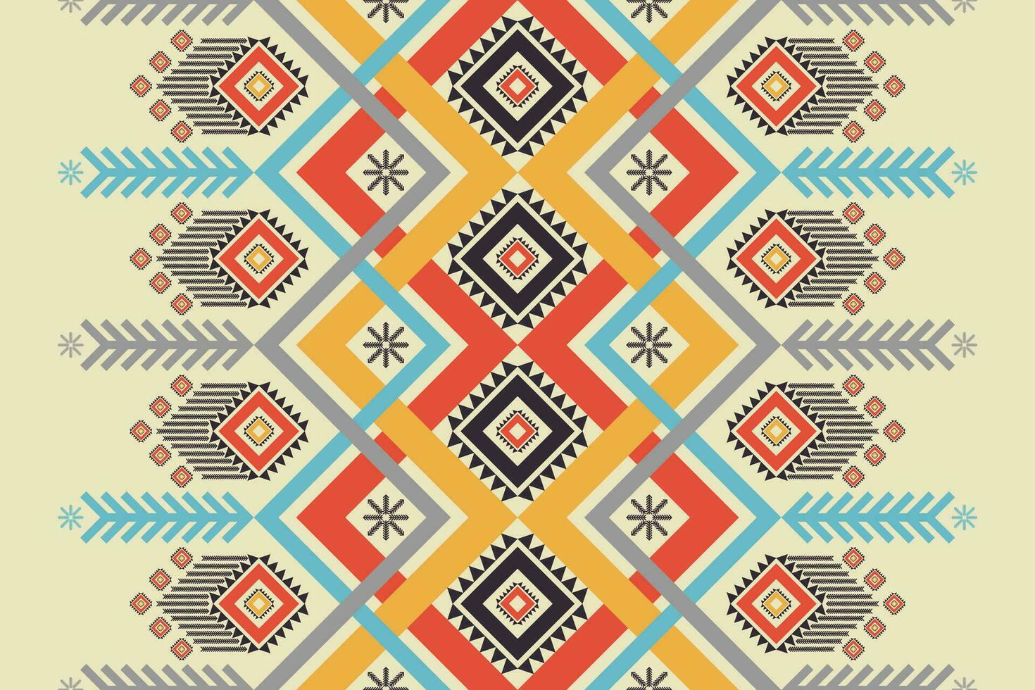 ethnique sud-ouest tribal modèle. coloré navajo géométrique forme sans couture modèle. coloré ethnique modèle utilisation pour textile, coussin, tapis, tapis, fond d'écran, mural art, tapisserie, emballage, etc vecteur