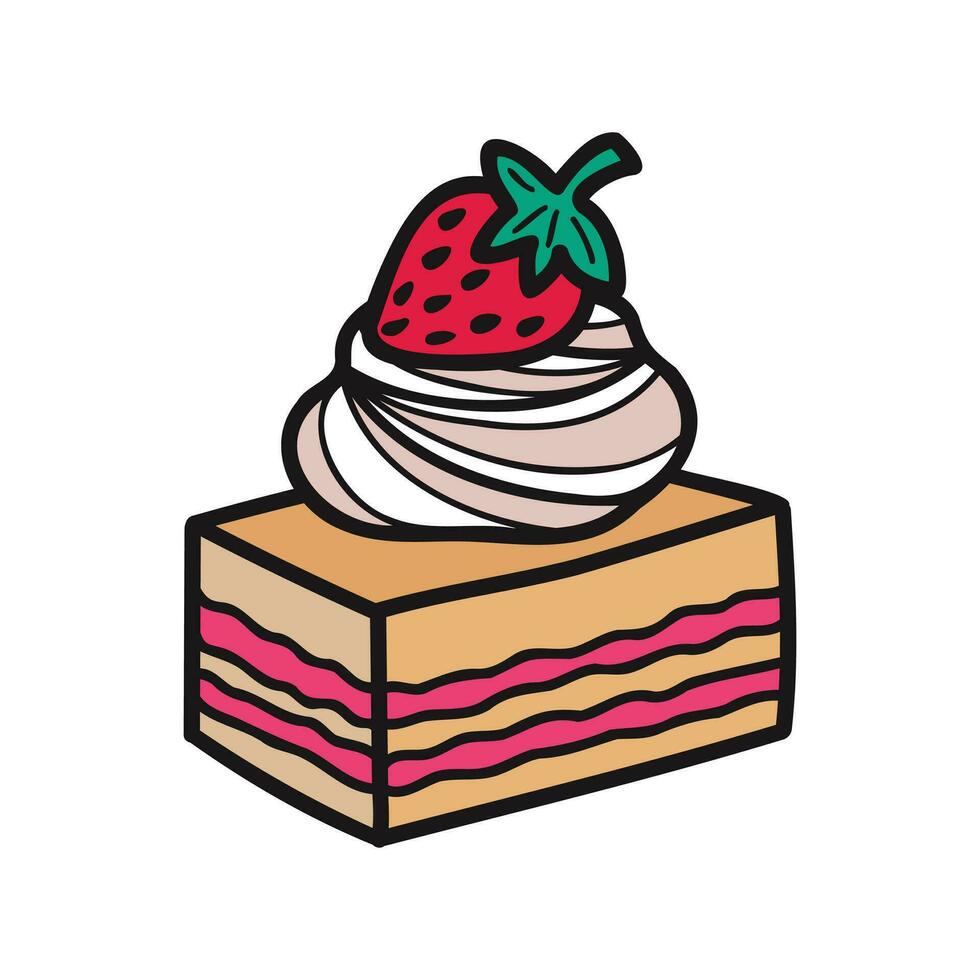 isoler boulangerie fraise gâteau vecteur