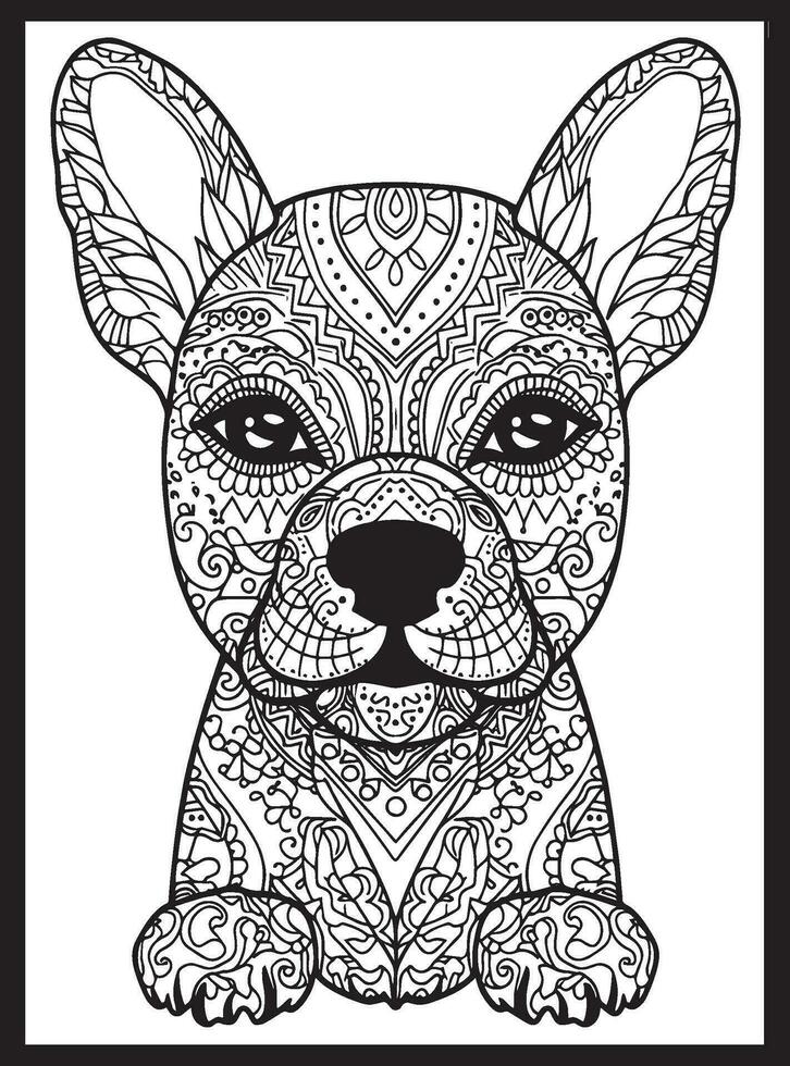 chien mandala coloration pages vecteur