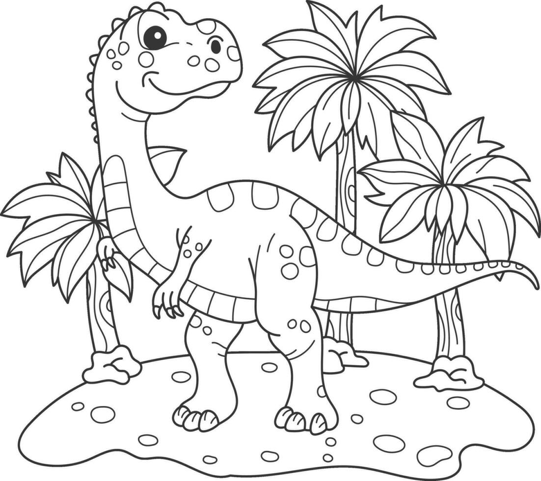 vecteur illustration de dinosaure pour coloration page et coloration livre