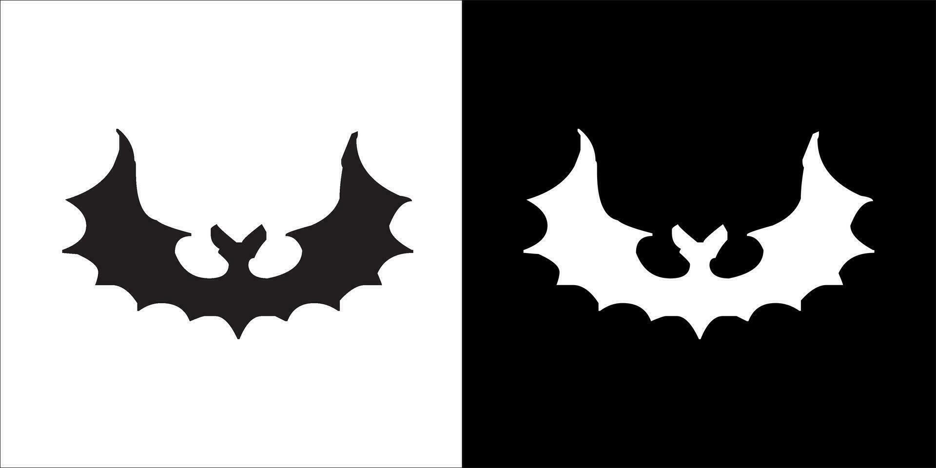 chauve souris icône, noir et blanc couleur, sur transparent Contexte vecteur