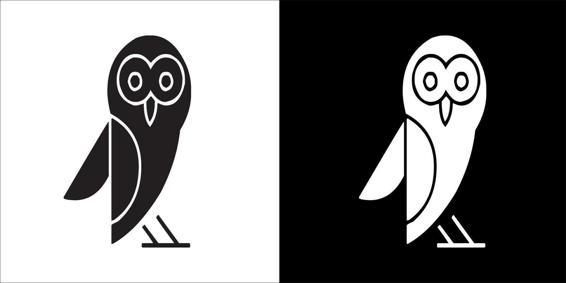 illustration, vecteur graphique de hibou icône, dans noir et blanc, avec transparent Contexte