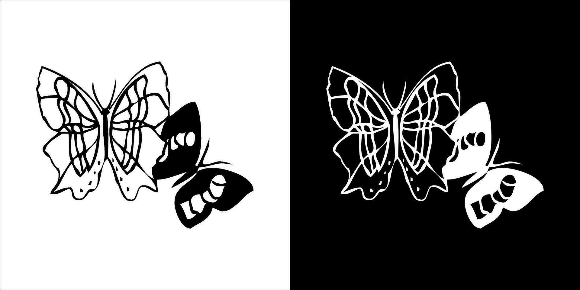illustration, vecteur graphique de papillon icône, dans noir et blanc, avec transparent Contexte