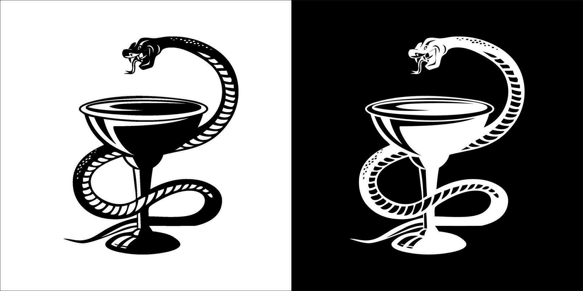 illustration, vecteur graphique de serpent icône, noir et blanc Couleur sur transparent Contexte