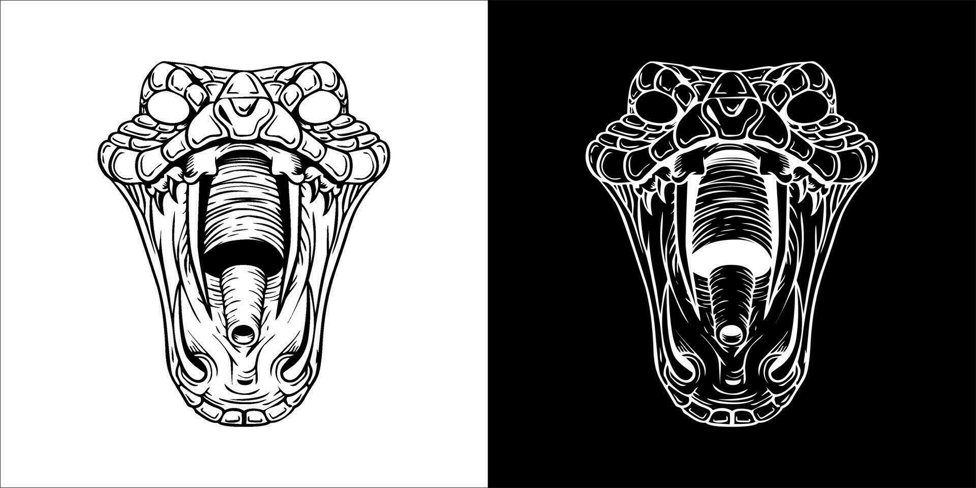 illustration, vecteur graphique de serpent icône, noir et blanc Couleur sur transparent Contexte