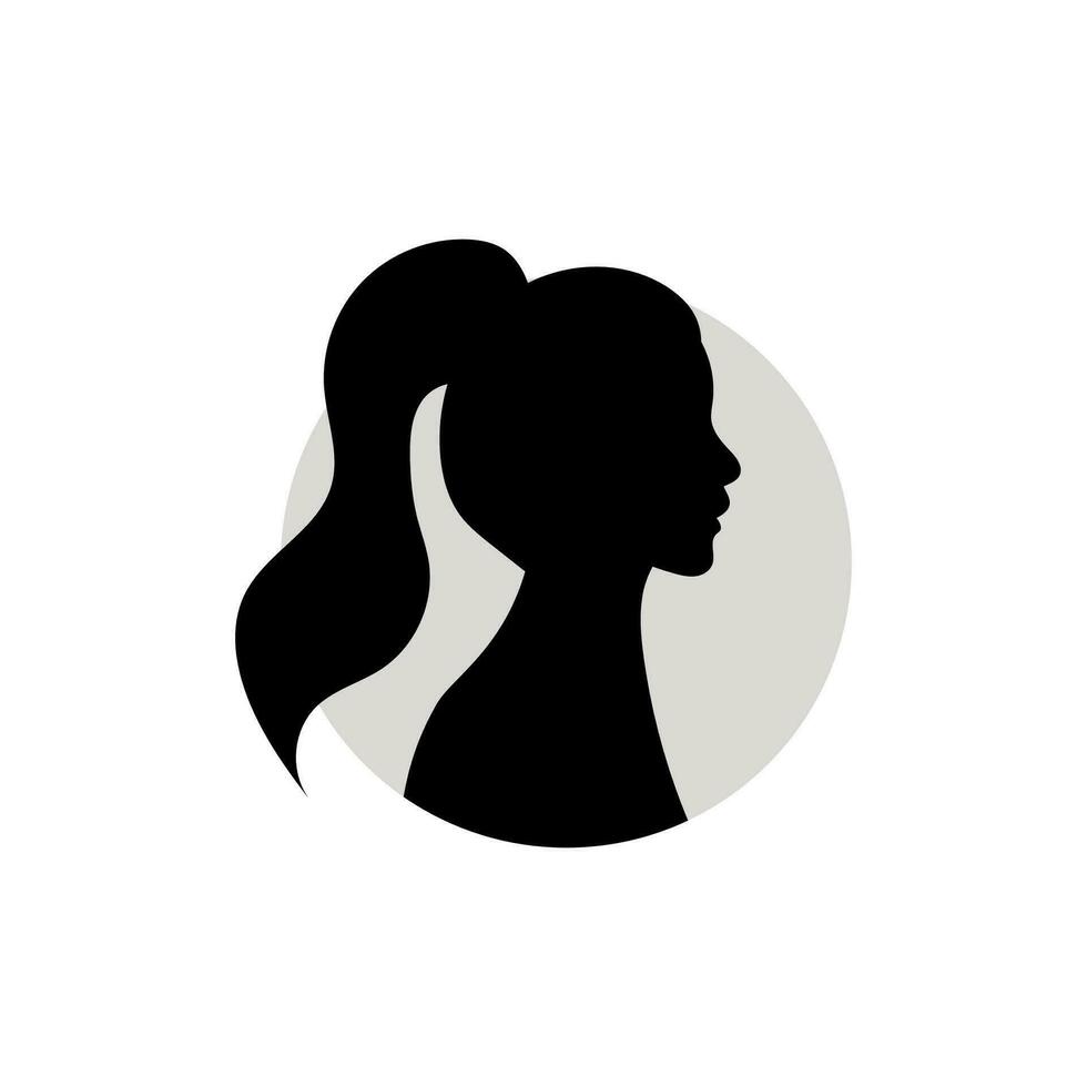 silhouette de une femelle diriger. vecteur illustration sur blanc Contexte.
