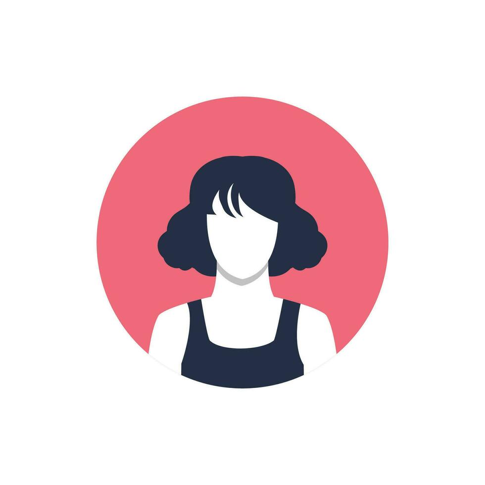 profil image de femme avatar pour social réseaux avec moitié cercle. mode vecteur. brillant vecteur illustration dans branché style.