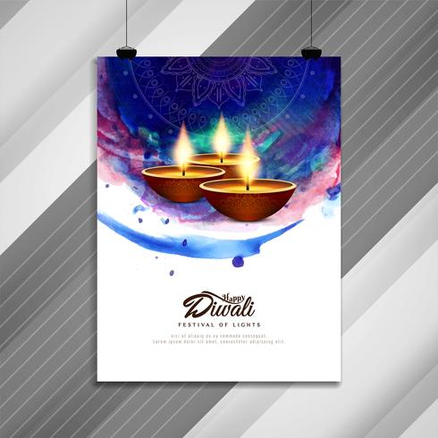 Abstrait Joyeux Diwali religieux brochure design vecteur