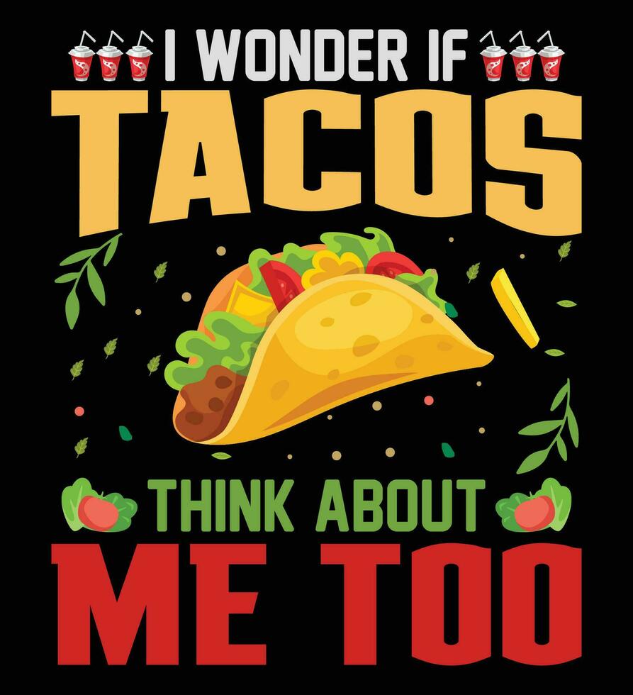 je merveille si tacos pense vecteur