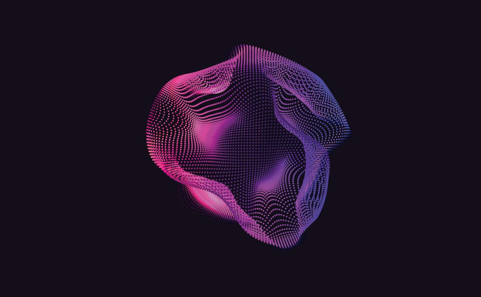 abstrait numérique cercles de particules avec bruit. futuriste circulaire du son vague. gros Les données visualisation. 3d virtuel espace vr cyberespace. crypto devise concept. vecteur