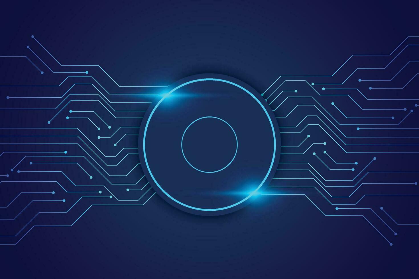 abstrait molécules avec cercles, lignes, géométrique, polygone, Triangle modèle. vecteur conception réseau la communication La technologie sur foncé bleu Contexte. futuriste- numérique science La technologie concept