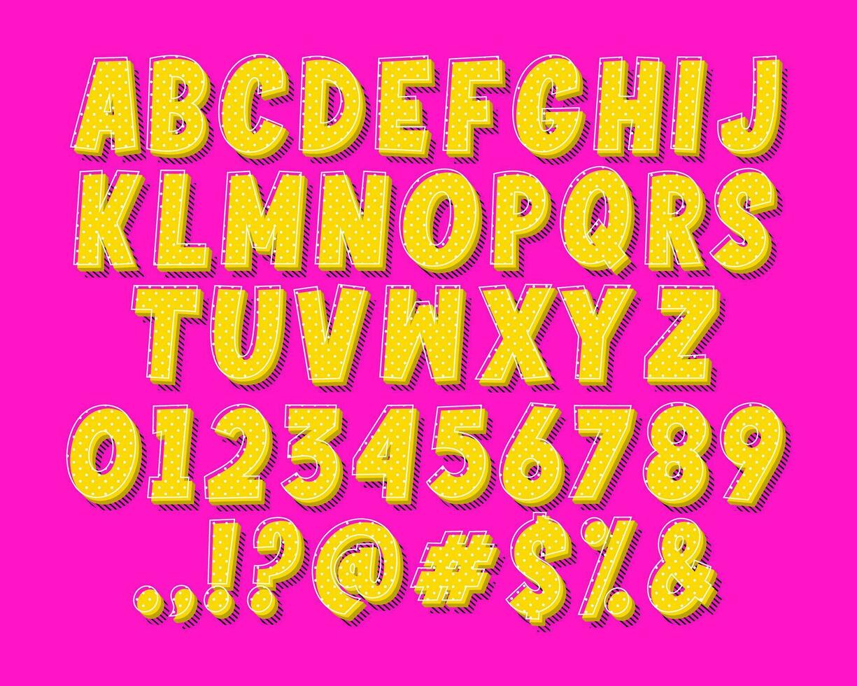 moderne rétro pop art alphabet vecteur
