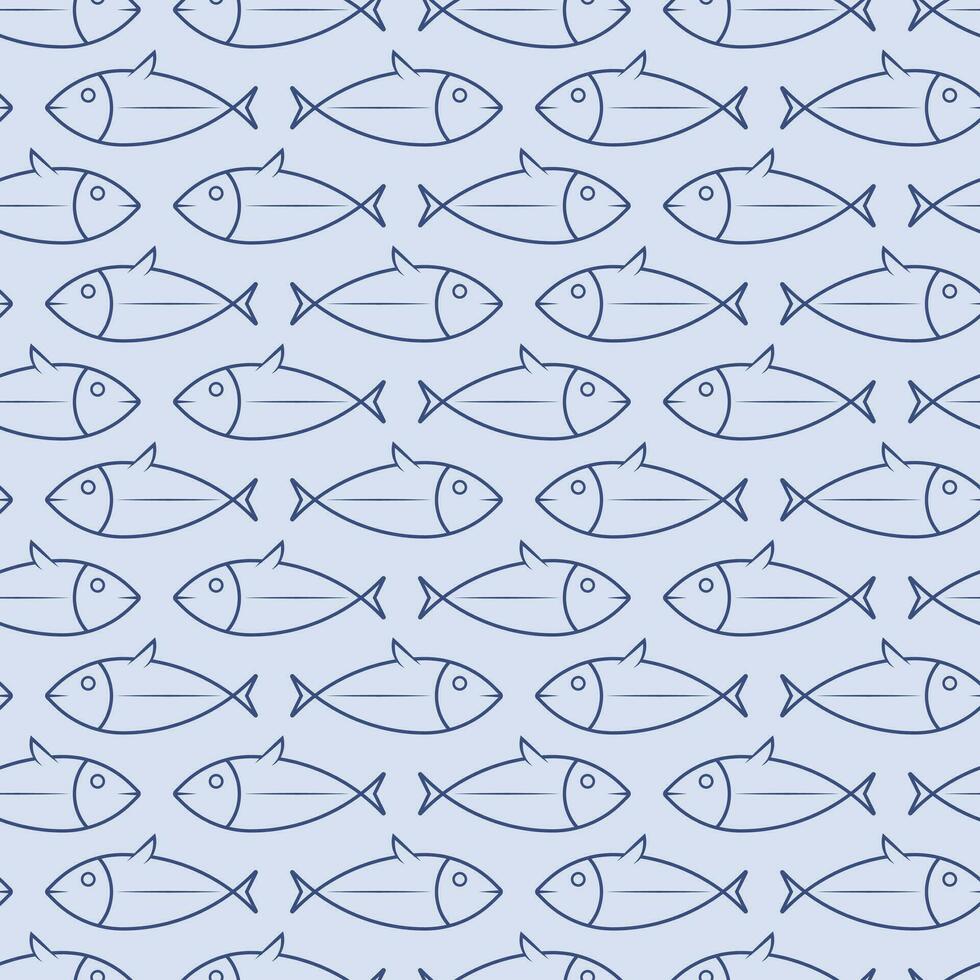 isolé bleu poisson sans couture modèle sur lumière bleu Contexte. vecteur illustration graphique