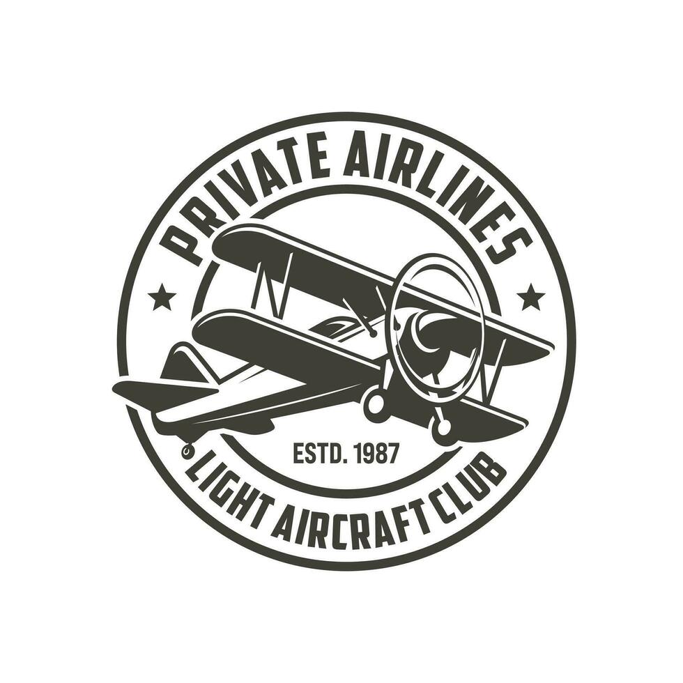 ancien avion aviation badge logo conception vecteur modèle