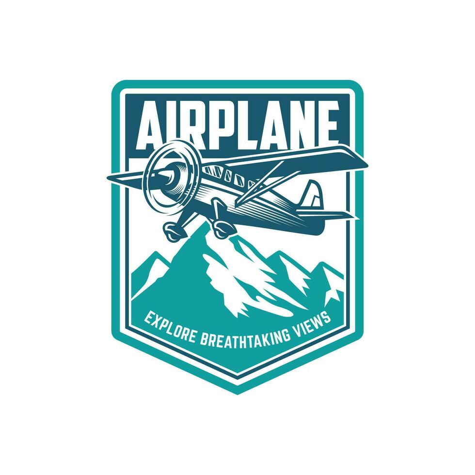 ancien avion logo. rétro grunge avion avec emblème logo. vecteur illustration