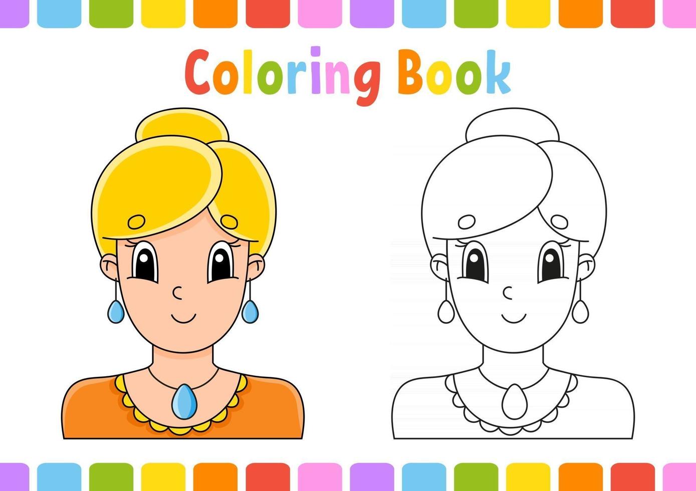 livre de coloriage pour les enfants. personnage de dessin animé. illustration vectorielle. page fantastique pour les enfants. silhouette de contour noir. isolé sur fond blanc. vecteur