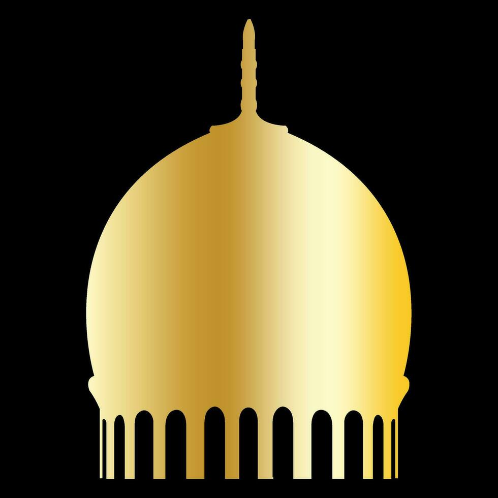 magnifique islamique dôme dans d'or pente masjid palais mosquée saint endroit monument culte vecteur