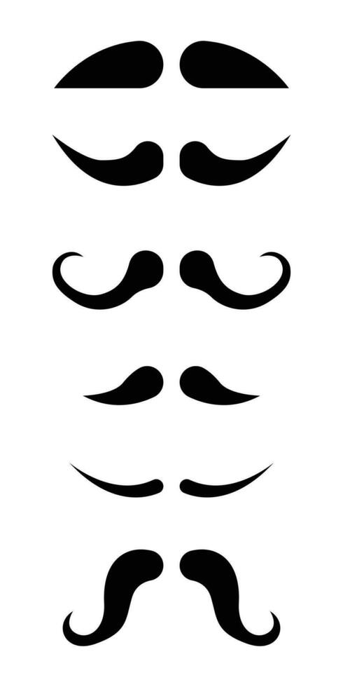 noir moustache collection vecteur illustration isolé sur blanc