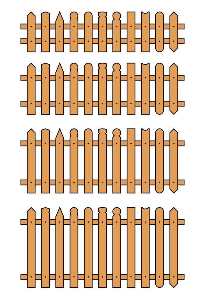 coloré contour clôture dans plat style vecteur illustration isolé sur blanc