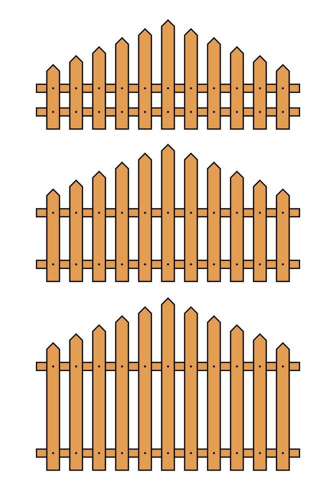 coloré contour clôture dans plat style vecteur illustration isolé sur blanc