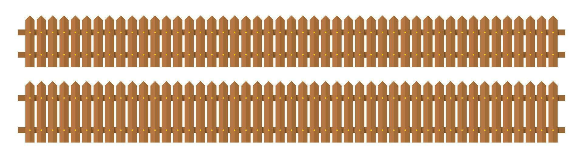 en bois clôture dans plat style vecteur illustration isolé sur blanc
