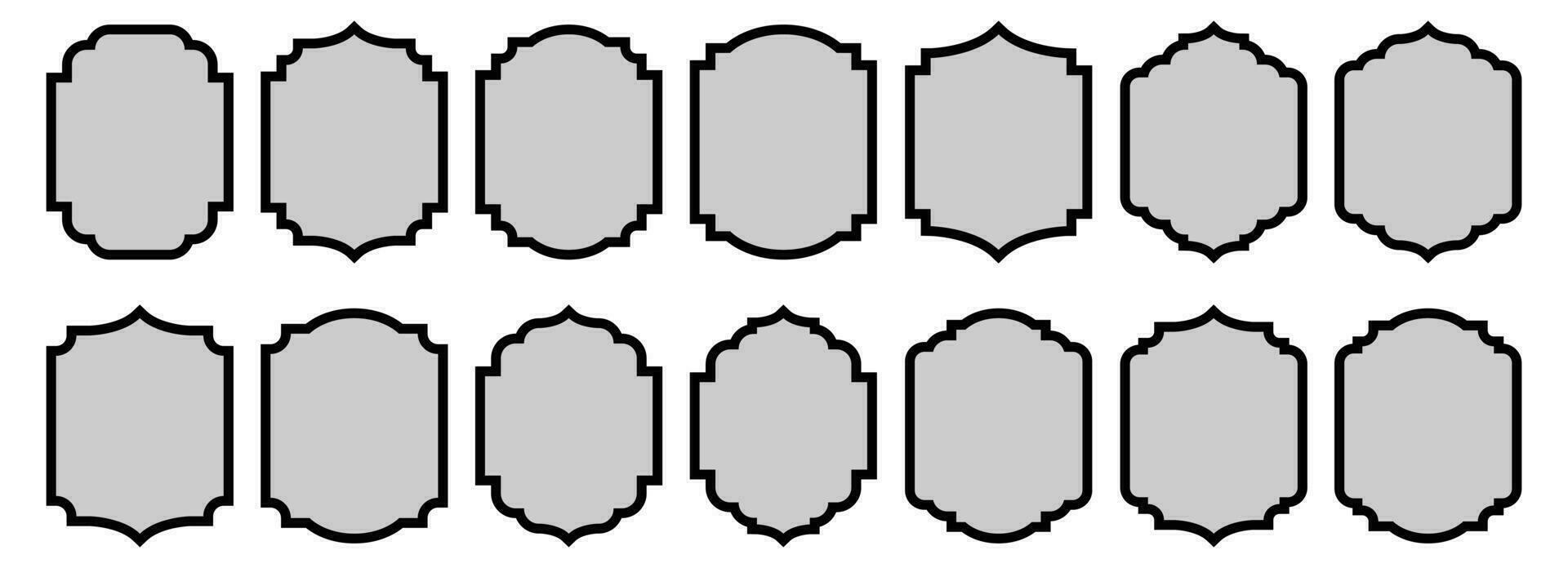 ensemble de ancien cadres et Étiquettes vecteur illustration isolé sur blanc