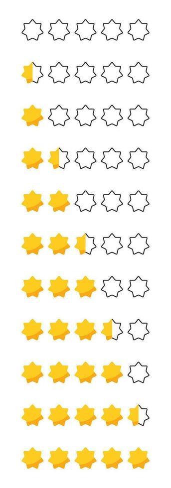 étoile évaluation la revue de zéro à cinq avec or étoiles. client la revue ou retour d'information ensemble vecteur illustration