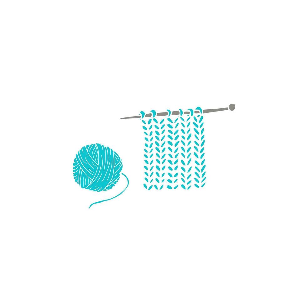 Balle de fil avec tricot aiguilles. vecteur