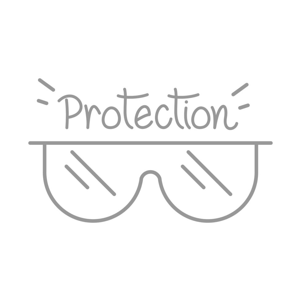 nouvelle protection de lunettes à port normal après le style de ligne fabriqué à la main de coronavirus vecteur