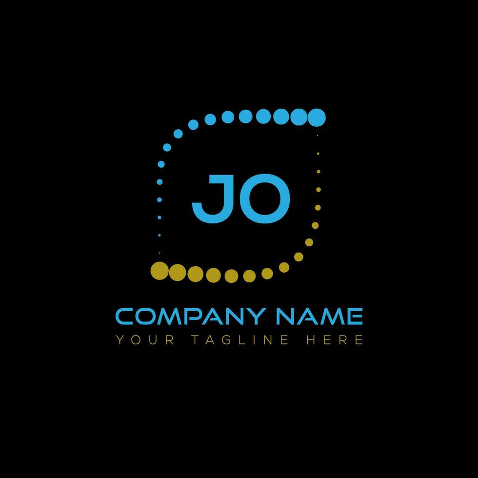 jo lettre logo conception sur noir Contexte. jo Créatif initiales lettre logo concept. jo unique conception. vecteur