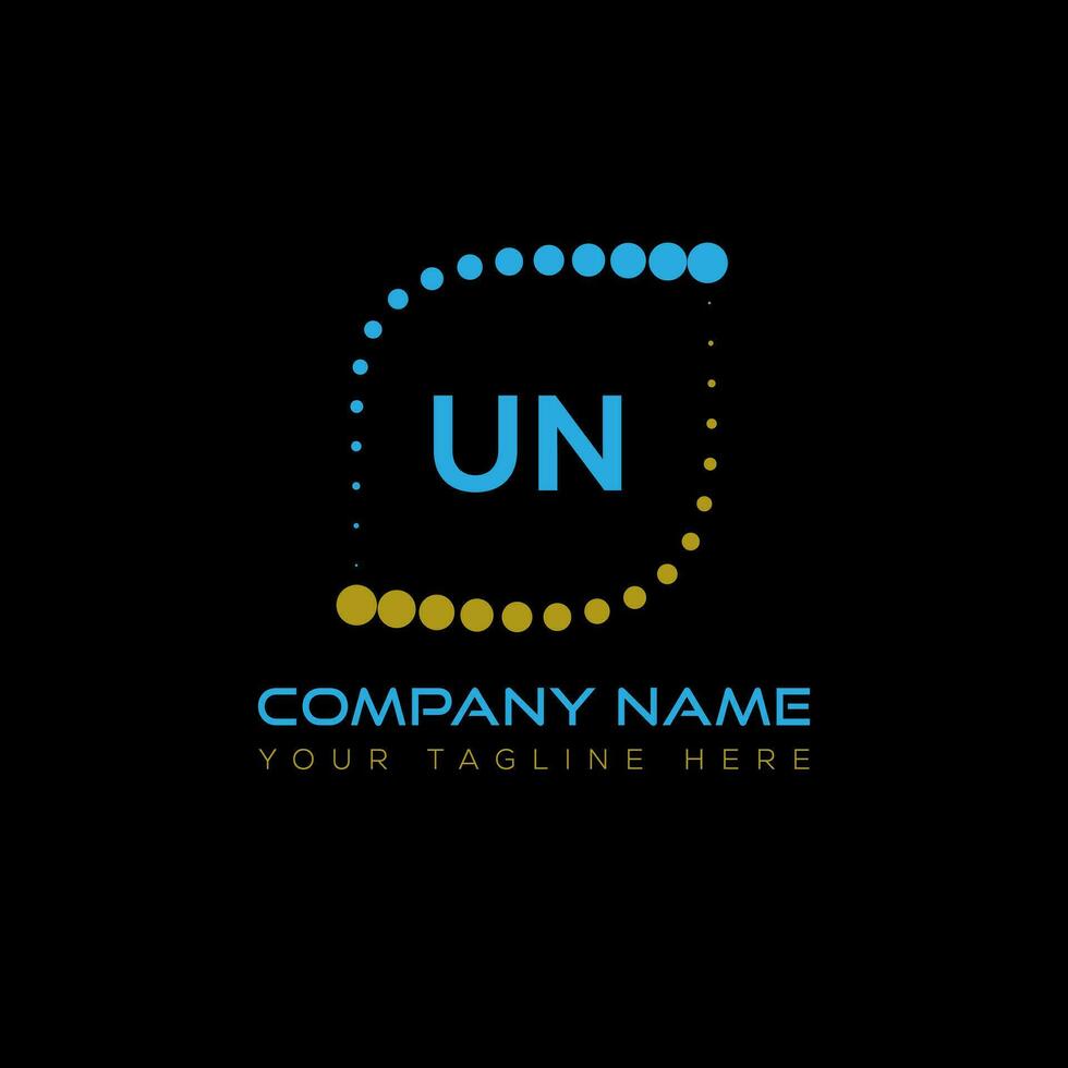 ONU lettre logo conception sur noir Contexte. ONU Créatif initiales lettre logo concept. ONU unique conception. vecteur